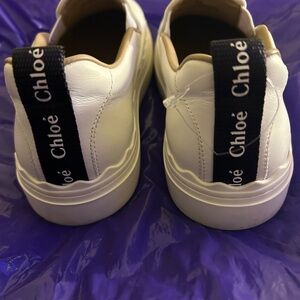 Chloe Ivory Sneakers with Black Logo Detail